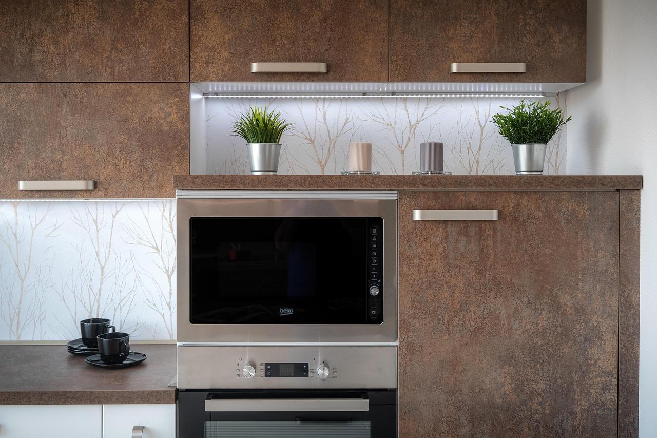 Modern kitchen with built-in appliances